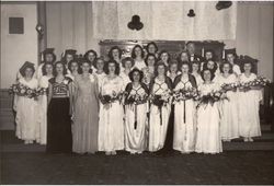 Group portrait of Job's Daughters, Santa Rosa, California, about 1946