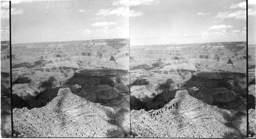 Looking NW from Yaki [Yake] Point, down Kaibab Trial into canyon. Grand Canyon, Arizona. Panchromatic film