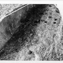 Photographs of landscape of Bolinas Bay. Bolinas Lagoon, close up of trench at archaeological dig