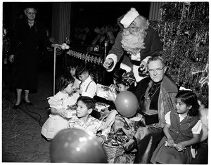 Cardinal with orphans (Christmas), 1953