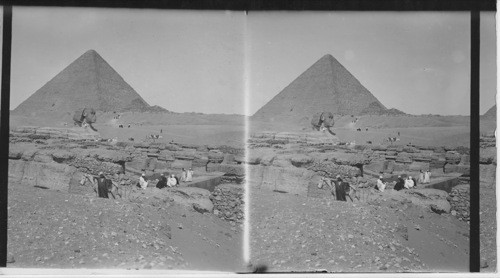 Ruins of Granite Temple, Sphinx, and Pyramid, Gizeh, Egypt