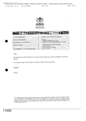 Ask International[Memo from Paul Wilkinson Downes to Nigel Espin regarding Sovereign Outbound from RHS on 20052202]