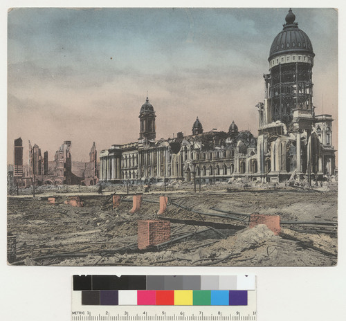 Ruins of San Francisco's City Hall and vicinity after the fire of April 18-20, 1906. [No. 1120.]