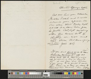 Hamlin Garland, letter, to Lorado Zodac Taft