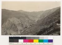 Area of Bee Canyon fire of 1924. Chamise Ceanothus type in right foreground; sage, lower left, chamise upper left. Type in burned area is - (yet to be covered)