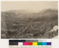 Looking north toward Mt. San Jacinto. Chamise, chamise-manzanita and chamise mixed types on south and southwest slopes. Note Coulter pine relicts