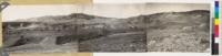 Kern County. Panorama looking north to west showing desert facing slopes of Tehachapi Mountains. Shows grassland, juniper and sage types adjoining desert