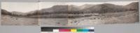 Panorama from Mill Potrero. Looking from right to left at Sawmill Peak. Mt. Pinos, West Pines, and head of San Emigidio Creek. Lower slopes pinon and Jeffrey pine; upper slopes white fir; crests Jeffrey and limber pine types