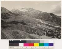 Looking toward San Gorgonio River drainage. Note relict Coulter pines