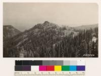 Lassen National Park. Looking south at Diamond Peak. Hemlock, red fir, white pine