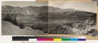 Ventura County. Panorama of 1932 burn looking southeast and north. In foreground chaparral consists of Quercus dumosa and Cercocarpus betulaefolius sprout growth and Ceanothus crassifolius seedlings