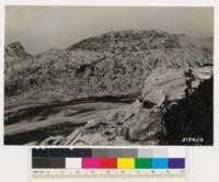 Semibarren Whitebark pine on Ragged Peak. Mountain hemlock also in type on lower part of slope. Semibarren meadow in flat