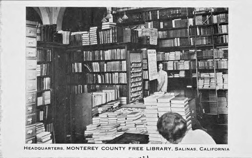 Photographic postcard of Monterey County Free Library Headquarters, 1923