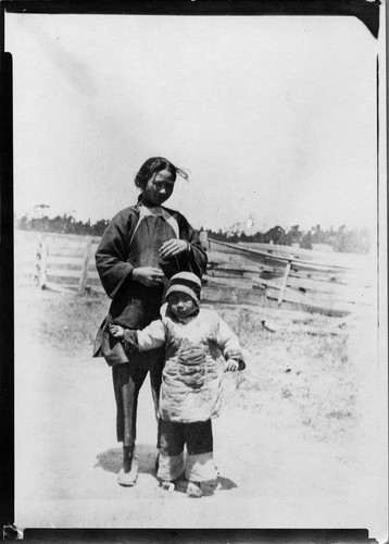 Photograph of Chinese Woman and Child at Chinese Fishing Village, Pebble Beach