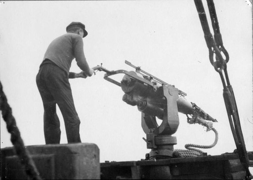 Photograph of Harpoon Gun on the Whaler ""Hercules""