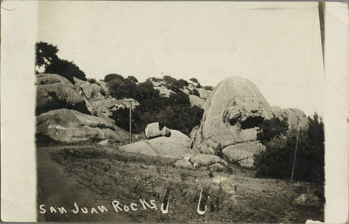 Photographic Postcard of San Juan Rocks (also known as Dumbarton Rocks) Now Highway 101
