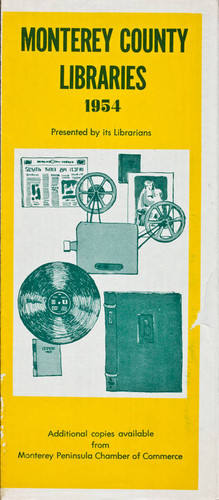 Cover of Monterey County Free Libraries Brochure 1954