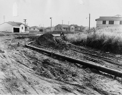 Photograph of water line construction