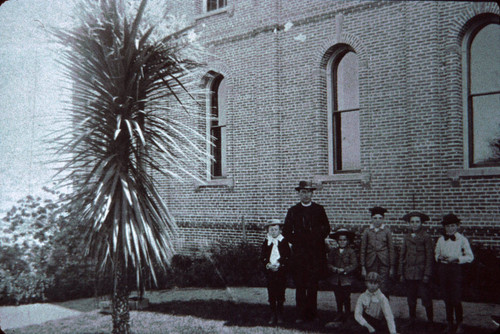 Photograph of Richard Garvey in front of Ramona Convent