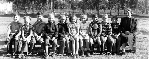 4th grade, Yorba Linda Grammar School, Jan. 1942