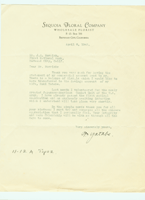 Correspondence to J. Elmer Morrish from T. Yatabe