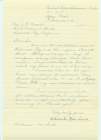 Correspondence from Hikoichi Umehara to J. Elmer Morrish