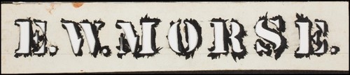 Stencil of the name E.W. Morse