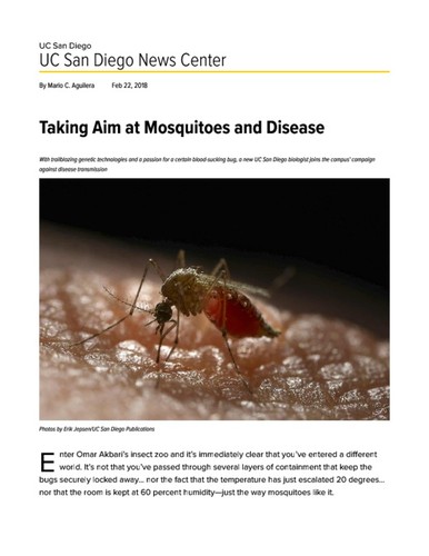 Taking Aim at Mosquitoes and Disease