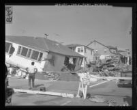 Buildings being demolished to give way for parking spaces in Santa Monica, Calif. , 1960