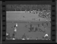 Football game, Occidental College vs. Pomona College, Eagle Rock, 1936