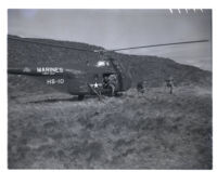 Marines land on Santa Margarita by helicopter as part of training exercise, 1952