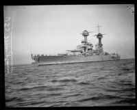 Starboard view of the Navy's USS Maryland battleship, 1923-1925