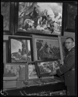 Assistant Jailer Charles A. Fitzgerald at the Los Angeles County Jail Art Gallery, Los Angeles, 1935