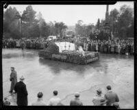 Rose Bowl float in the Tournament of Roses Parade, Pasadena, 1934