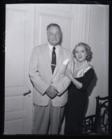 Silent movie actors Mahlon Hamilton and Mary Pickford in Los Angeles, Calif., 1956