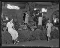 Women featured with the exhibit for Escondido at the Los Angeles County Fair, Pomona, 1935