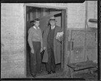 Tony Saltikoff is detained by Detective Lieutenant F.D. Gillette, Los Angeles, 1935