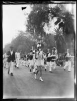 Marching band in the Tournament of Roses Parade, Pasadena, 1931