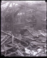 California Hall destroyed by fire, East Hollywood (Los Angeles), 1929