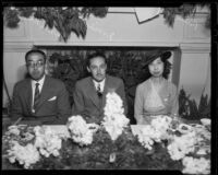 Prince and Princess Kaya of Japan with Irving Thalberg of Metro Goldwyn Mayer, Los Angeles, 1934