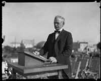 Dr. Frank Dyer at church dedications ceremony, Los Angeles, 1924