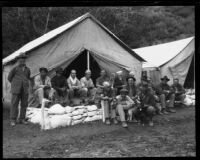 Prisoners from Los Angeles County Jail at an open-air labor camp, Malibu, 1921