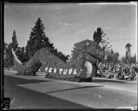 "Poinsettia Sea Serpent" float in the Tournament of Roses Parade, Pasadena, 1935