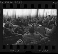 Presidential candidate, Jimmy Carter talking with executives, editors and writers of the Los Angeles Times, 1976