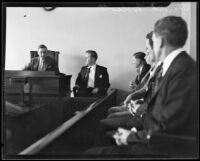 Harold E. Wolcott on trial for the murder of Helen Bendowski, Pasadena, 1933