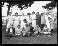 Survivors of the fire that destroyed the Hope Development School for mentally disabled girls in Playa del Rey, Los Angeles, 1924