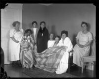 Survivors of the fire that destroyed the Hope Development School for mentally disabled girls in Playa del Rey, Los Angeles, 1924