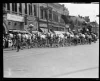 First locomotive at the Transportation Day parade for La Fiesta de Los Angeles celebration, Los Angeles, 1931