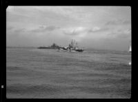 Two ships in the Los Angeles Harbor, San Pedro (Los Angeles), 1920-1939