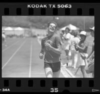 Runner from Kern County participating in Special Olympics, Calif., 1986